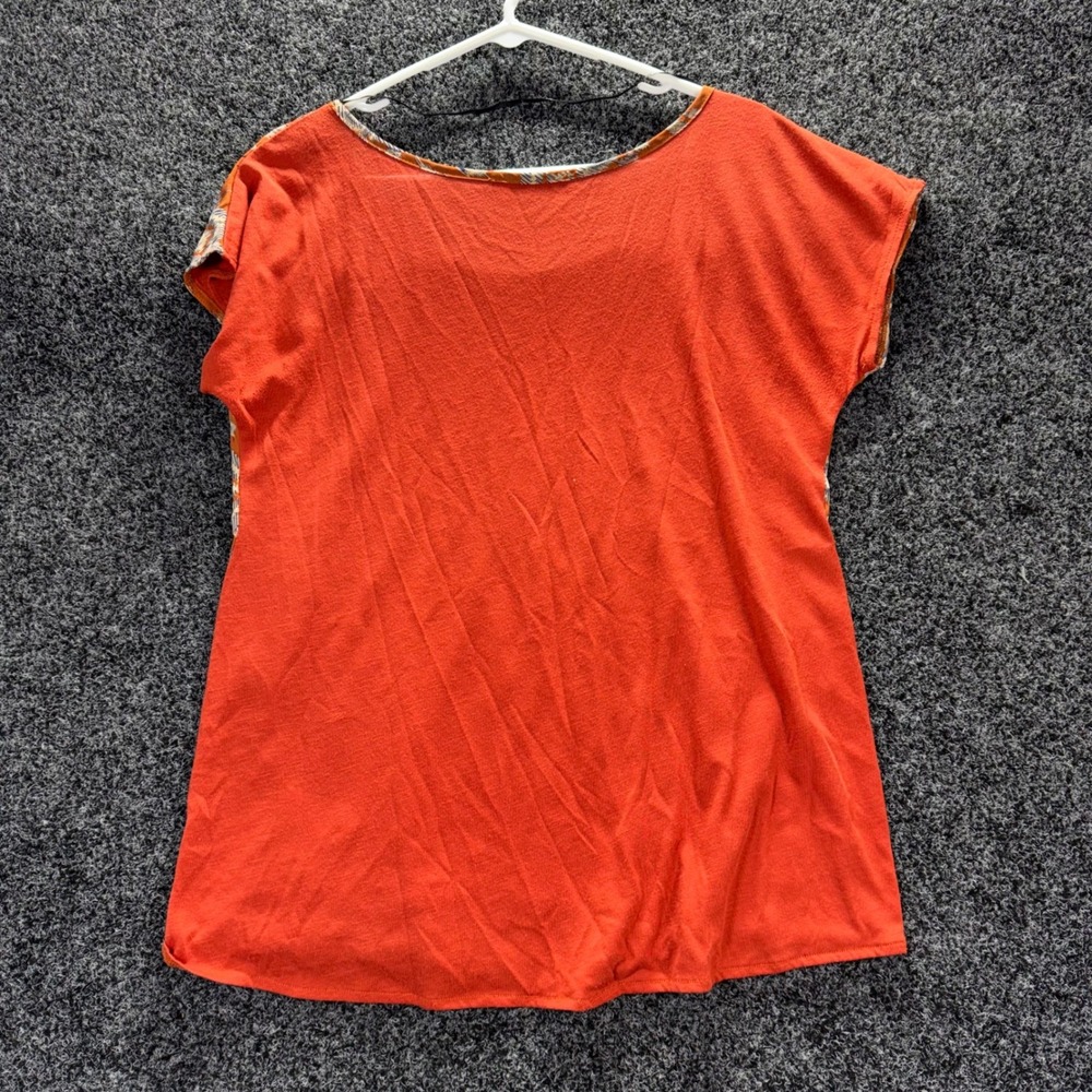 Miss‎ Me Burnt Orange Tribal Print Studded Scoop Neck Top MDT407S Mens M - Picture 2 of 7